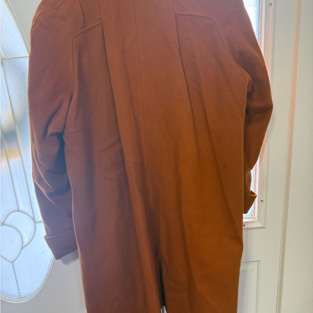 Rust Orange Open Front Coat 100% wool - Picture 2 of 4